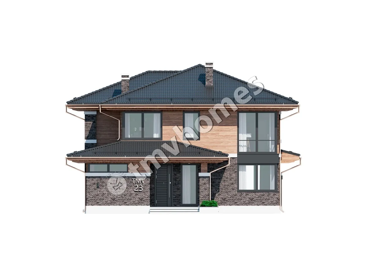 Projekt domu jednorodzinnego o pow. 256 m²: Piętrowy, 4 Sypialnie, Gabinet, 3 Łazienki, Otwarta kuchnia
