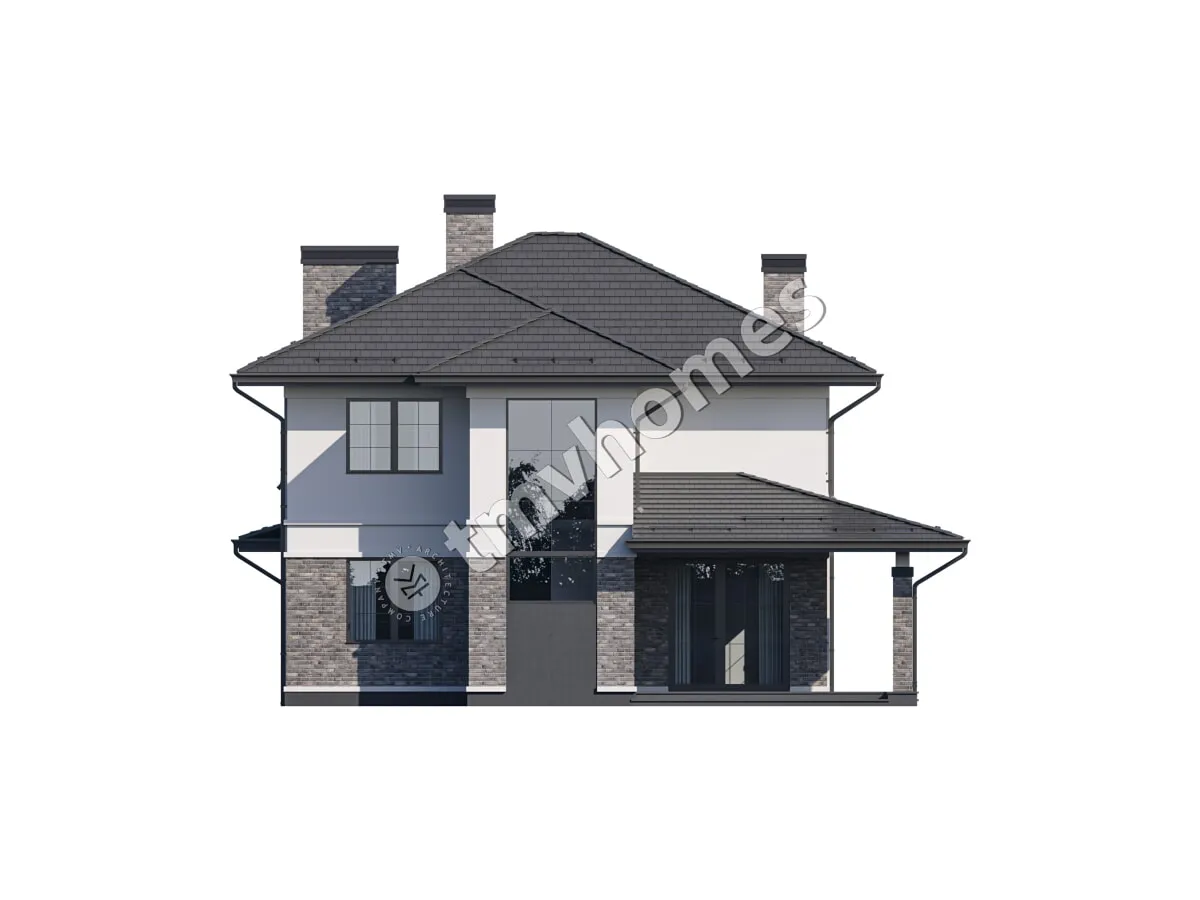 Projekt domu jednorodzinnego o pow. 198 m²: Piętrowy, 4 Sypialnie, 3 Łazienki, Otwarta kuchnia