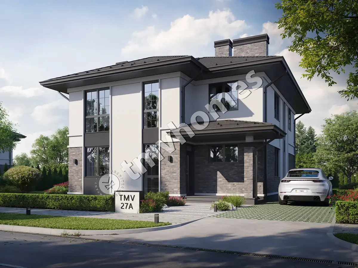 Projekt domu jednorodzinnego o pow. 198 m²: Piętrowy, 4 Sypialnie, 3 Łazienki, Otwarta kuchnia