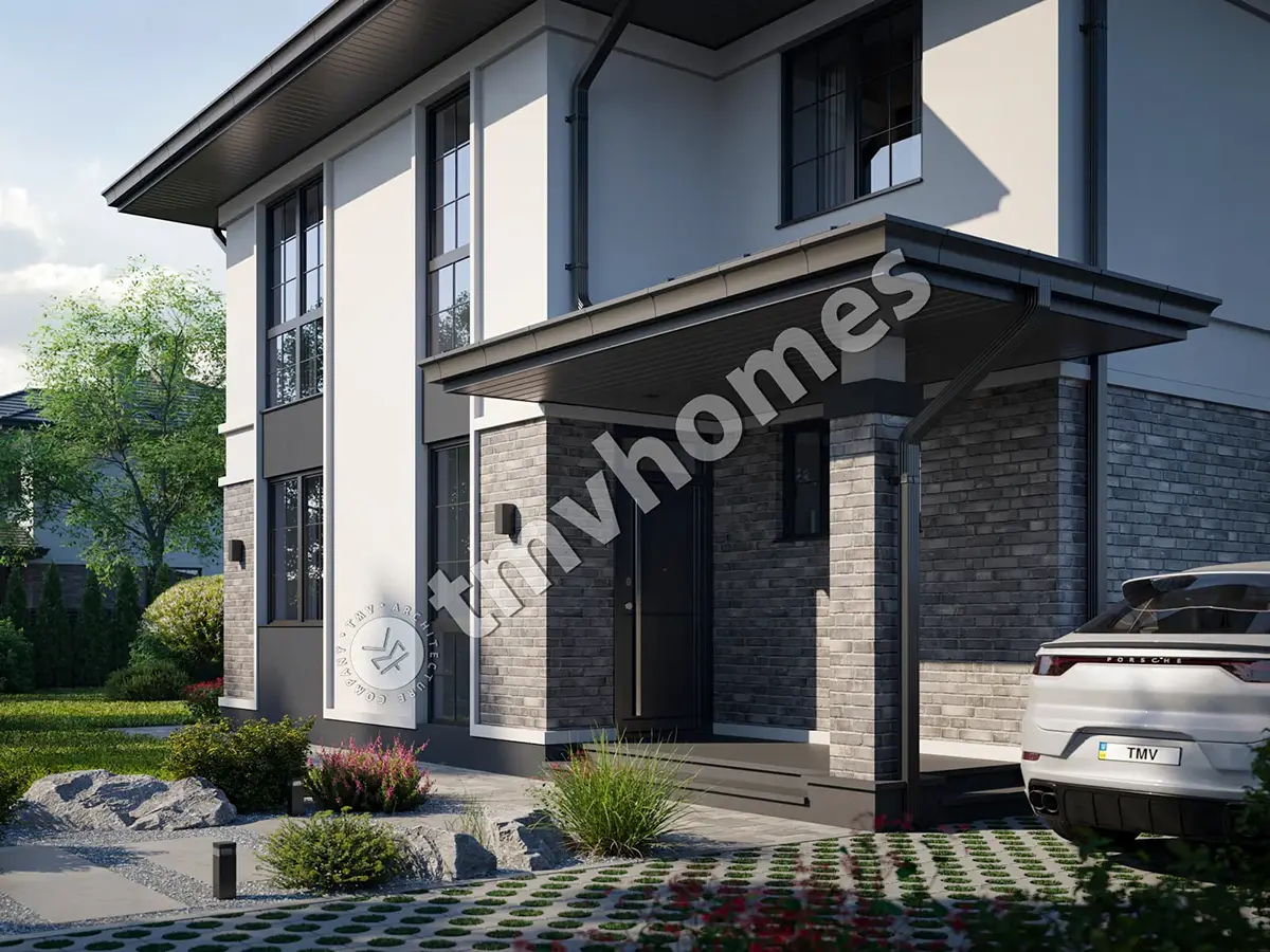 Projekt domu jednorodzinnego o pow. 198 m²: Piętrowy, 4 Sypialnie, 3 Łazienki, Otwarta kuchnia