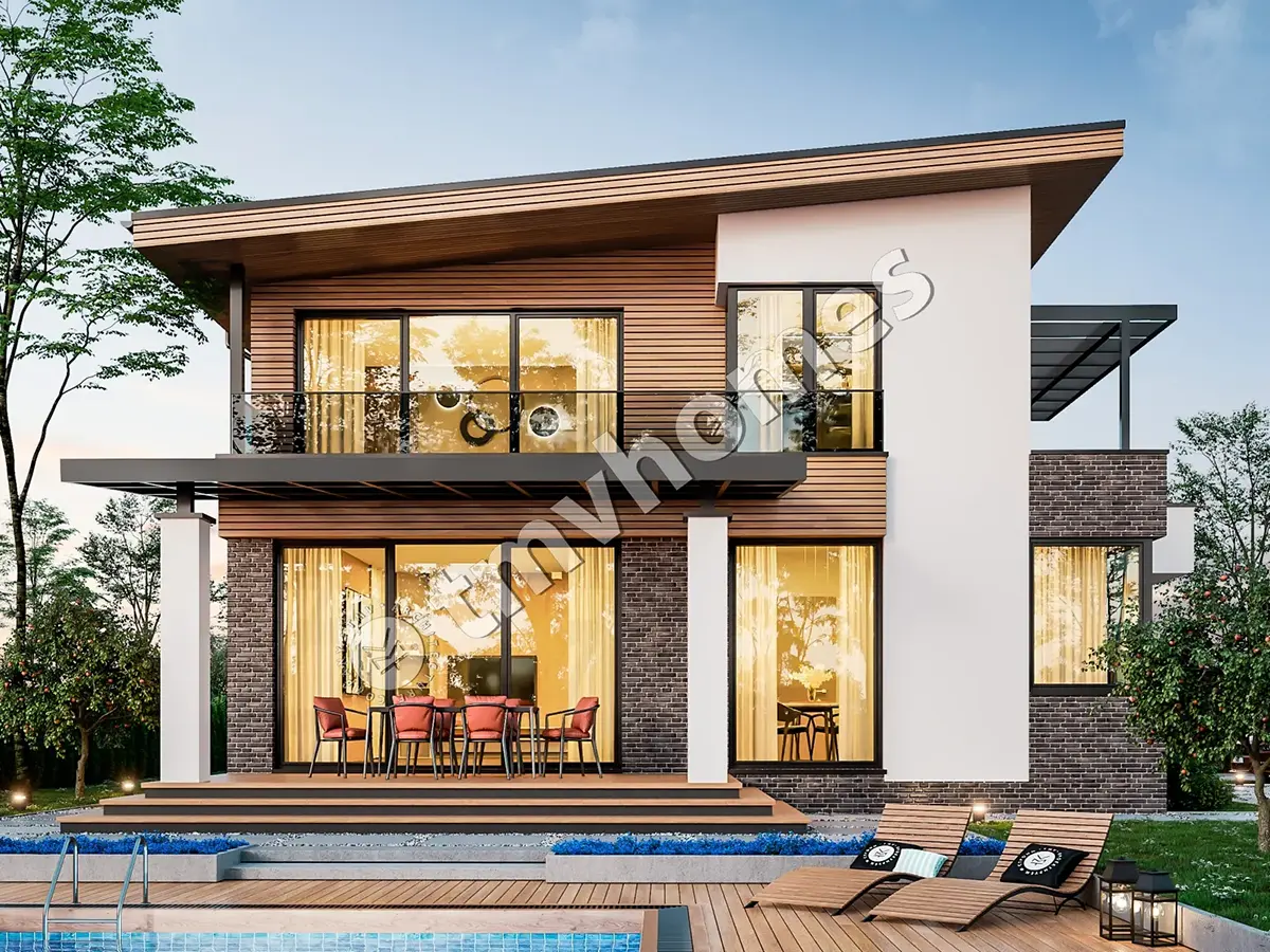Projekt domu jednorodzinnego o pow. 206 m²: Piętrowy, 3 Sypialnie, Gabinet, 3 Łazienki, Otwarta kuchnia