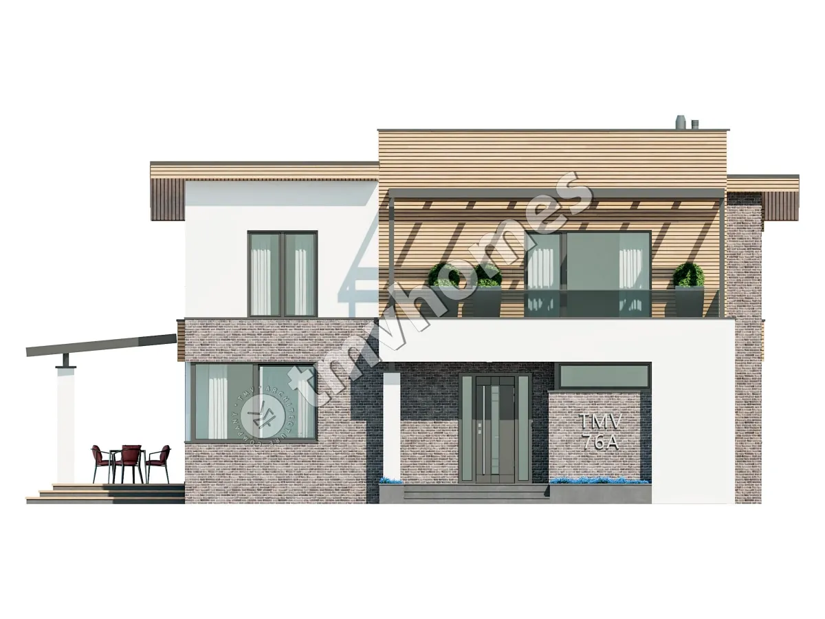 Projekt domu jednorodzinnego o pow. 206 m²: Piętrowy, 3 Sypialnie, Gabinet, 3 Łazienki, Otwarta kuchnia