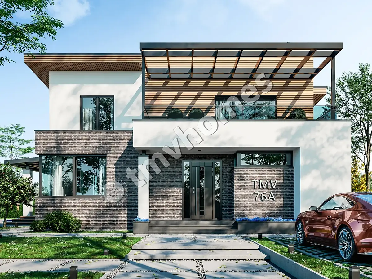 Projekt domu jednorodzinnego o pow. 206 m²: Piętrowy, 3 Sypialnie, Gabinet, 3 Łazienki, Otwarta kuchnia