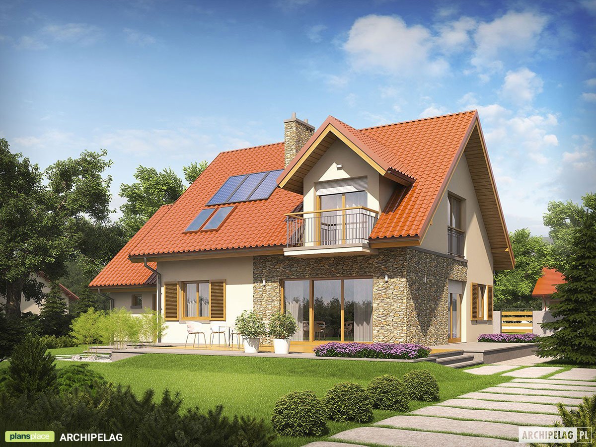 Projekt domu ze strychem do adaptacji nad garażem
