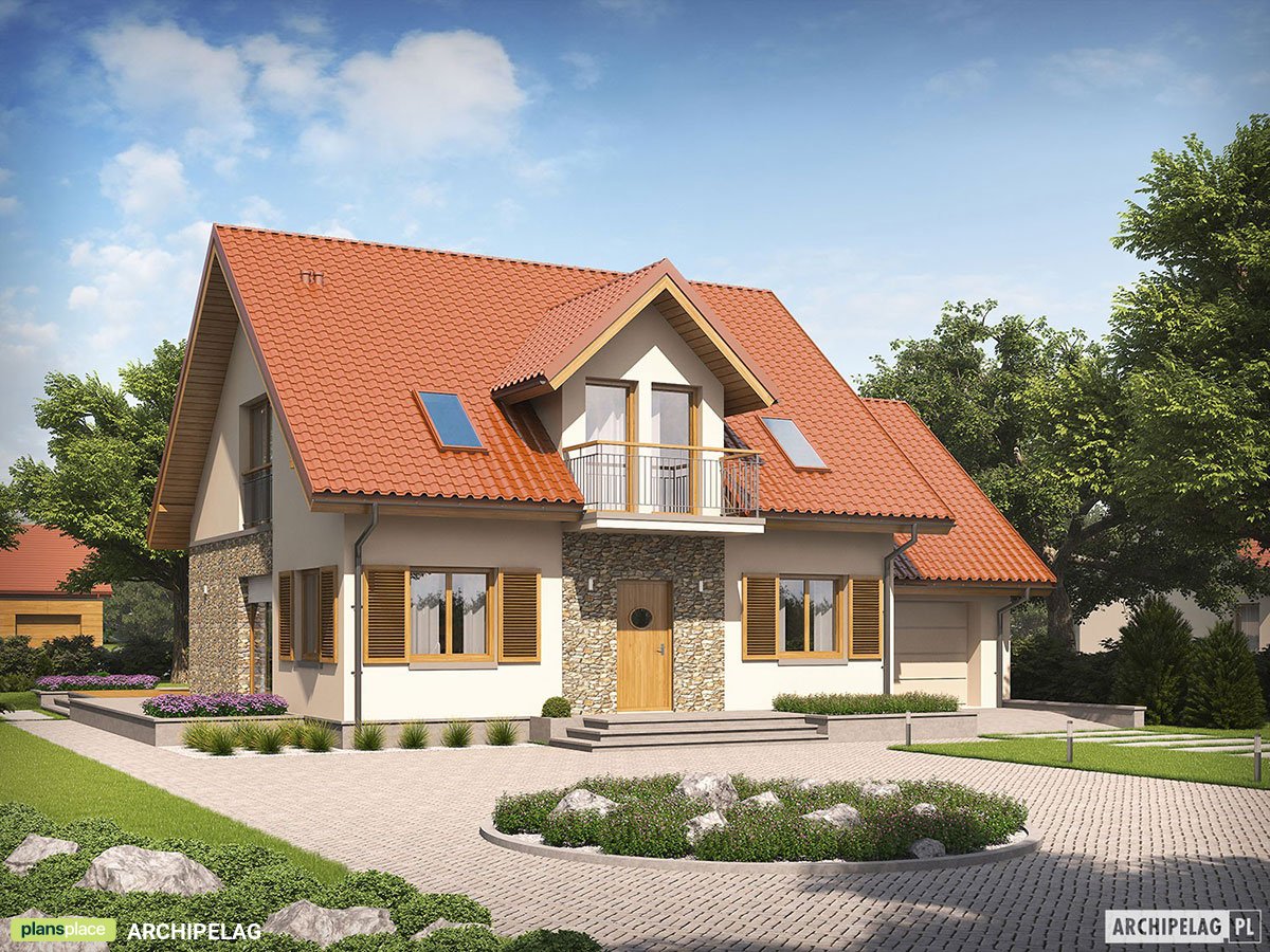 Projekt domu ze strychem do adaptacji nad garażem