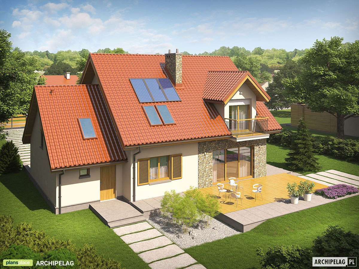 Projekt domu ze strychem do adaptacji nad garażem