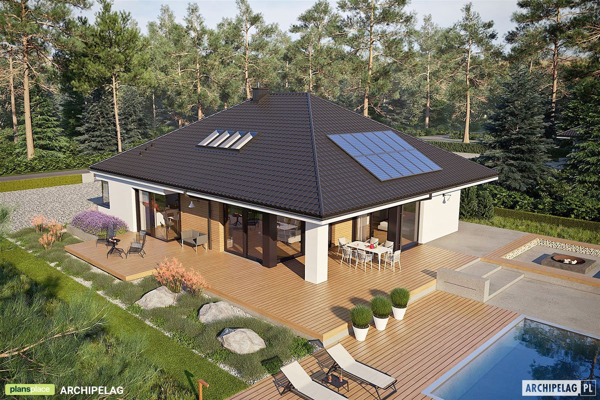 Projek domu z poddaszem do adaptacji i garażem 2-stanowiskowym