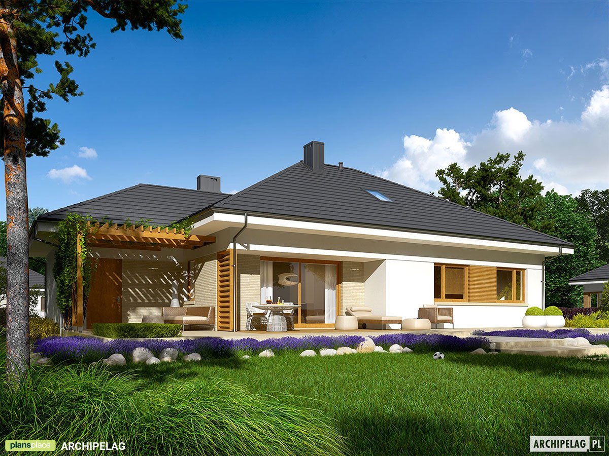 Projekt domu z poddaszem do adaptacji i garażem 1-stanowiskowym