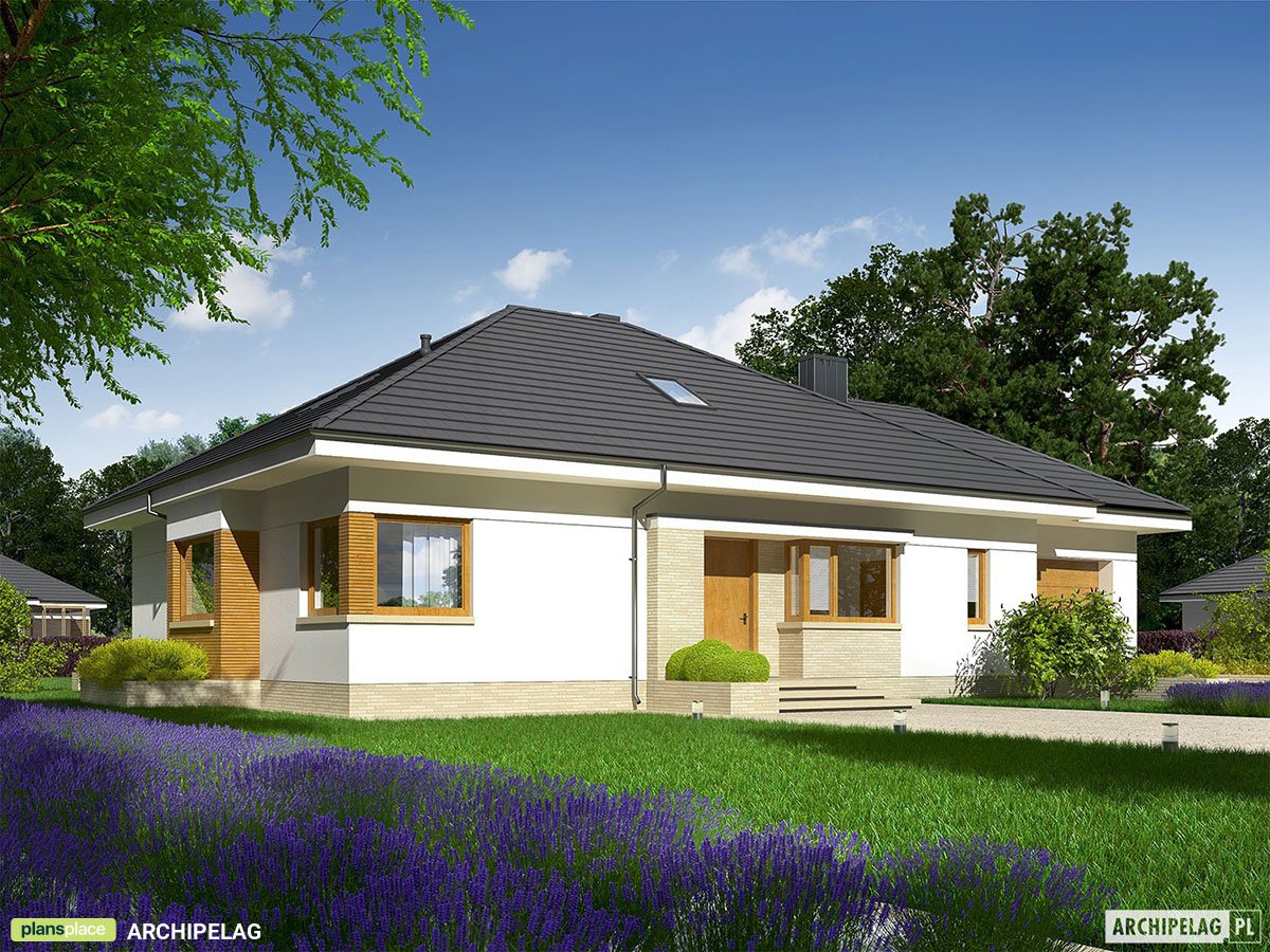 Projekt domu z poddaszem do adaptacji i garażem 1-stanowiskowym