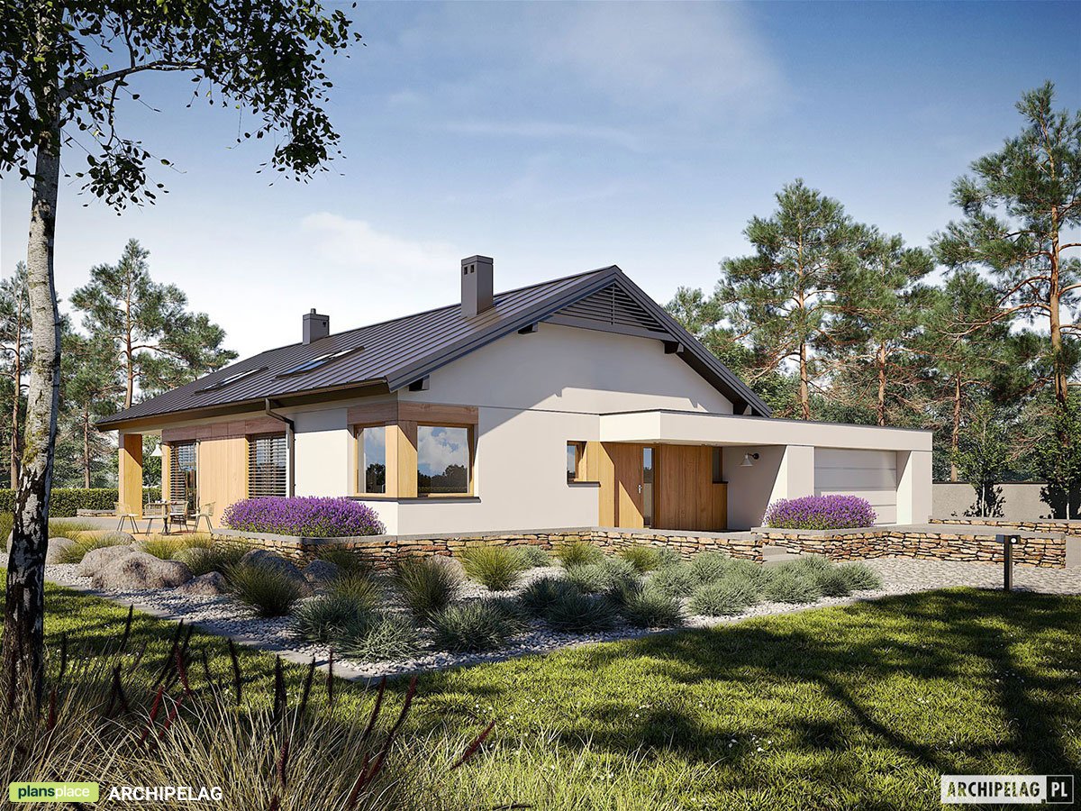 Projekt domu z garażem dwustanowiskowym i 3 pokojami