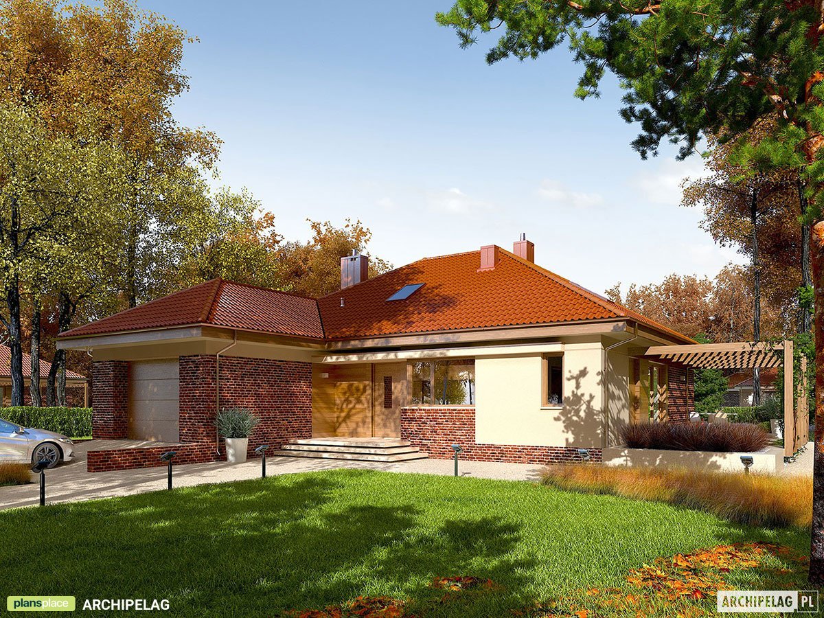 Projekt domu ze strychem do adaptacji, 2 pokojami i garażem