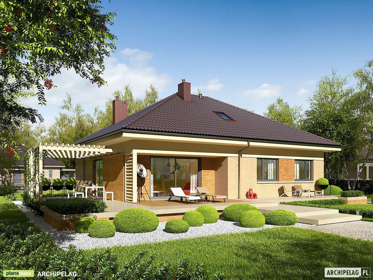 Projekt domu parterowego ze strychem do adaptacji bez garażu