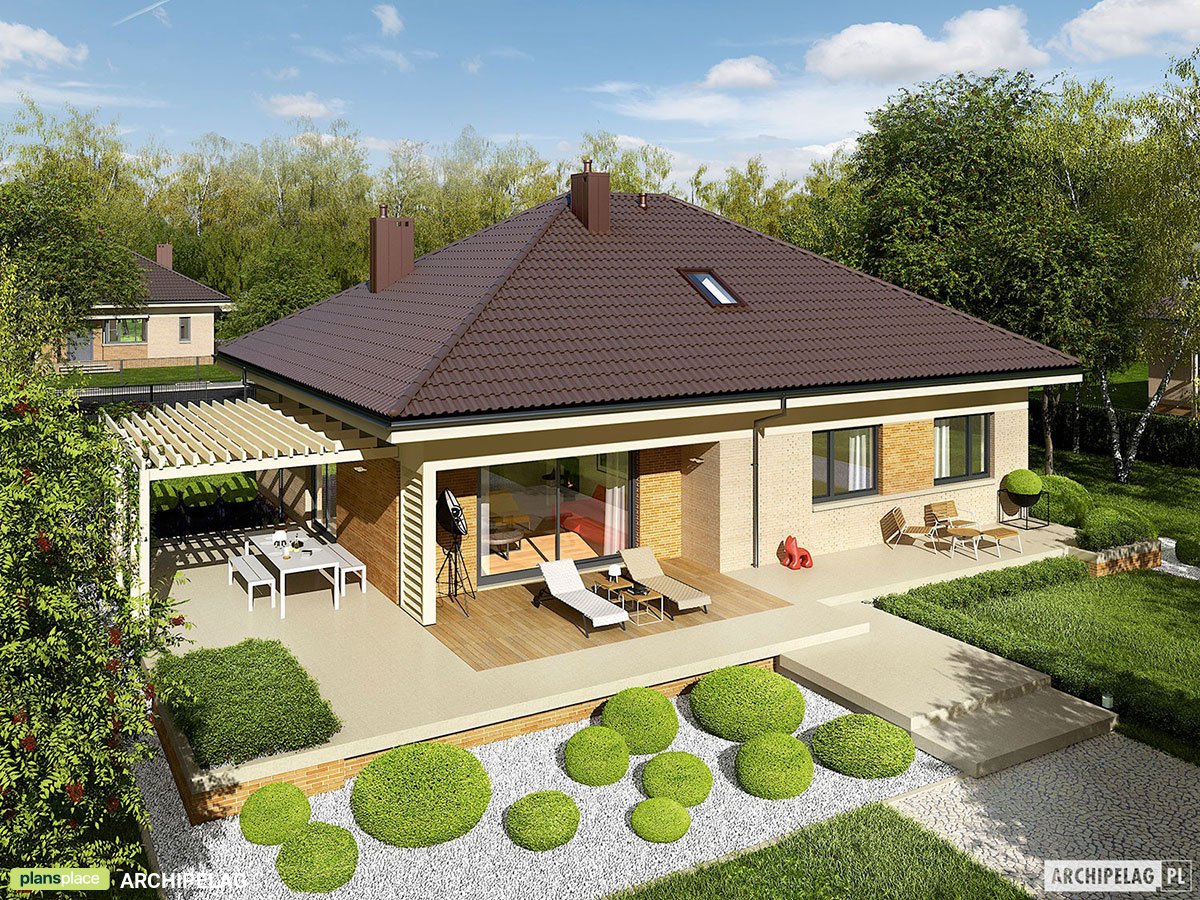 Projekt domu parterowego ze strychem do adaptacji bez garażu