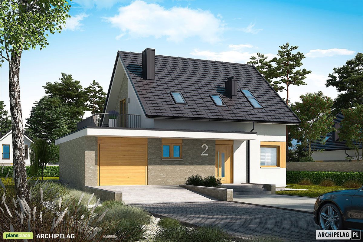 Projekt domu z dachem o kącie nachylenia 40 stopni