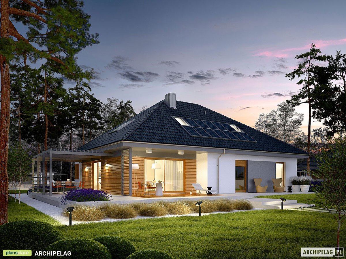 Projekt domu z poddaszem użytkowym i otwartą kuchnią