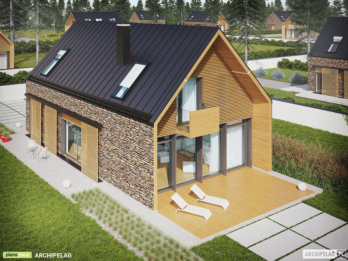 Projekt domu bez garażu w stylu nowoczesnej stodoły
