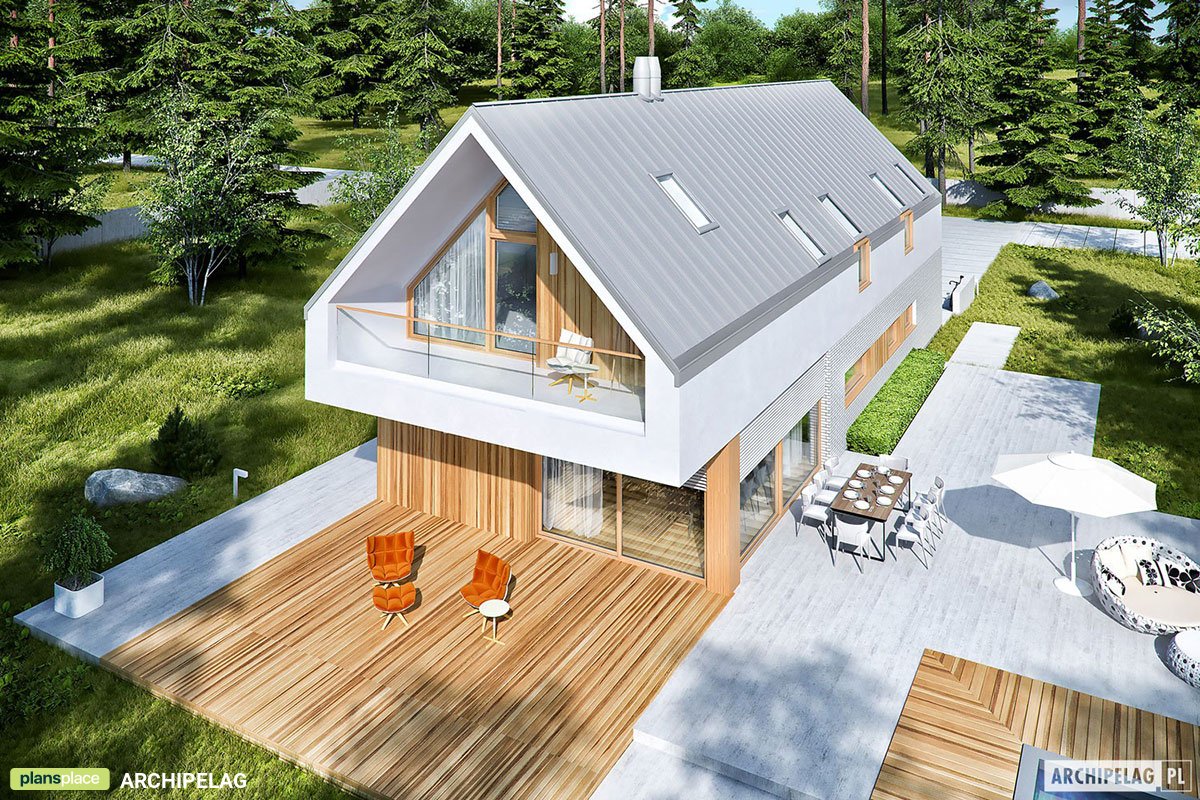 Projekt domu na wąską działkę w stylu nowoczesnej stodoły
