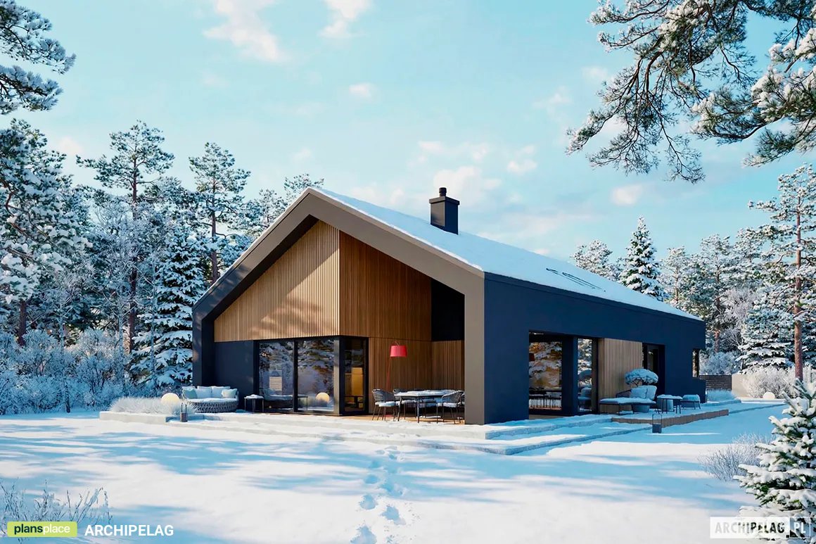 Projekt domu jednorodzinnego o pow. 180 m²: Parterowy, 3 Sypialnie, Gabinet, 2 Łazienki (System metryczny)