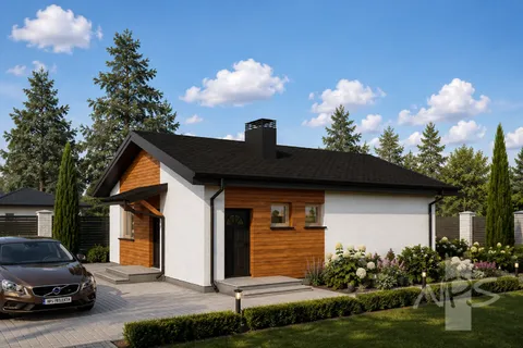 Główne obrazy 3 – Projekt domu parterowego o pow. 79 m², 2 Sypialnie — 22557R