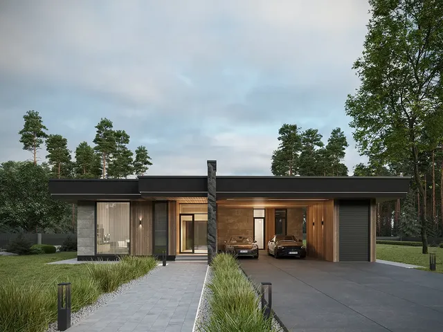 Projekt domu parterowego o pow. 247 m²: 4 Sypialnie, 4 Łazienki, Otwarta kuchnia, bez Garażu