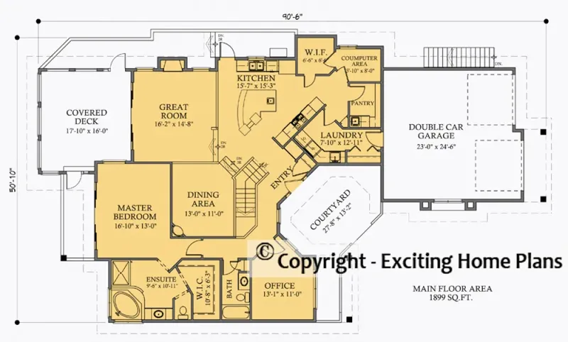 Parter 5 – Projekt domu parterowego o pow. 459 m², 3 Sypialnie — 93187R