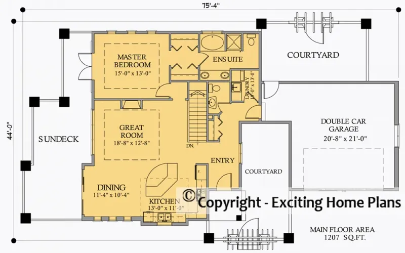 Parter 6 – Projekt domu parterowego o pow. 226 m², 3 Sypialnie — 70500R