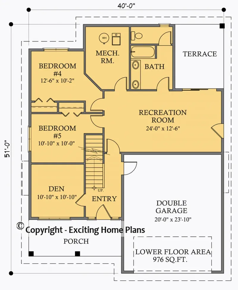 Parter 5 – Projekt domu piętrowego o pow. 270 m², 5 Sypialnie — 39589R