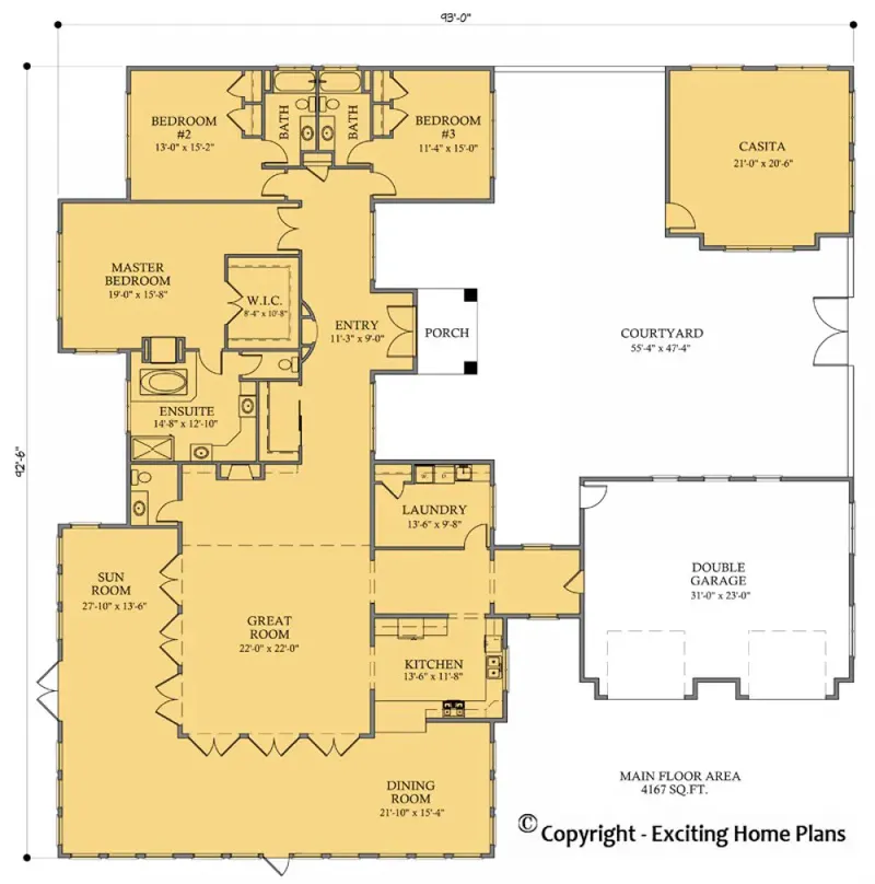 Parter 3 – Projekt domu parterowego o pow. 453 m², 3 Sypialnie — 93702R