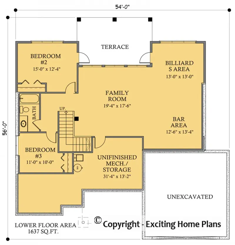 Piwnica 6 – Projekt domu parterowego o pow. 348 m², 3 Sypialnie — 41307R