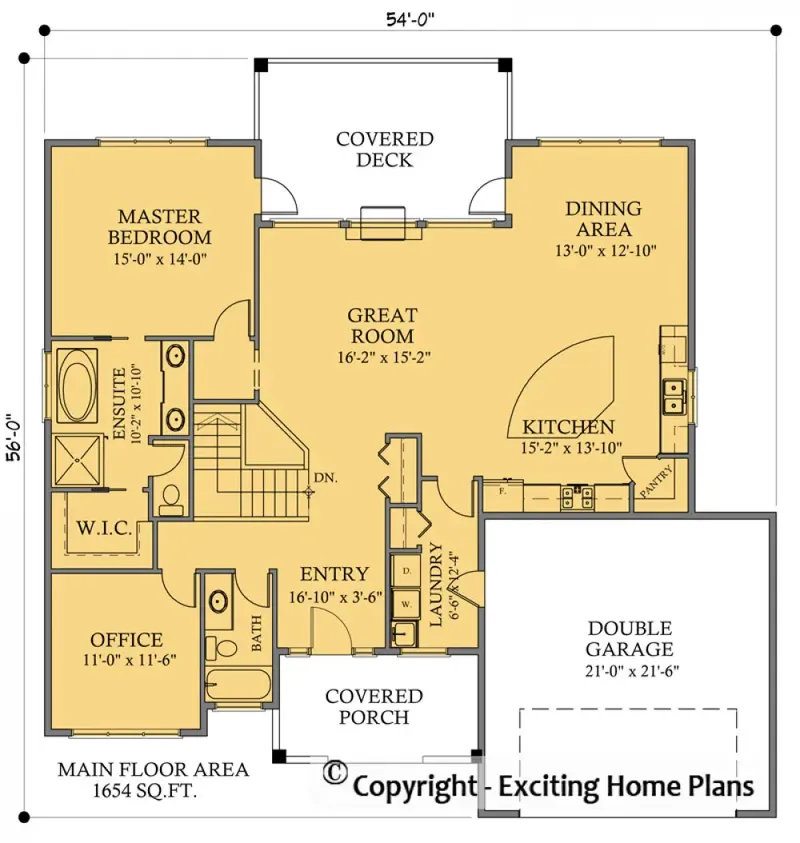 Parter 7 – Projekt domu parterowego o pow. 348 m², 3 Sypialnie — 41307R