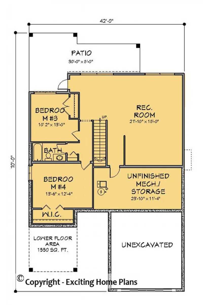 Piwnica 7 – Projekt domu parterowego o pow. 330 m², 4 Sypialnie — 97585R