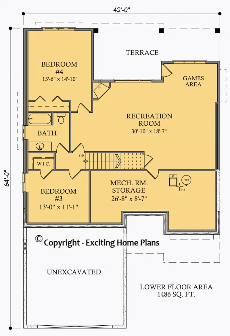 Piwnica 7 – Projekt domu parterowego o pow. 291 m², 4 Sypialnie — 71208R