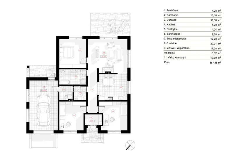 Parter 6 – Projekt domu parterowego o pow. 157 m², 3 Sypialnie — 48610R