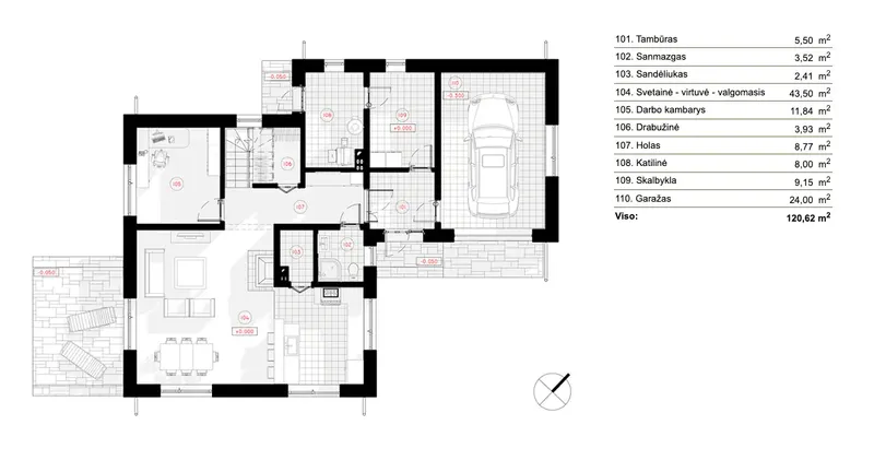 Parter 8 – Projekt domu z poddaszem użytkowym o pow. 195 m², 3 Sypialnie — 76013R
