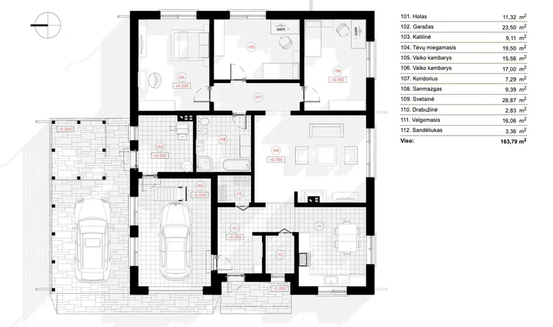 Parter 6 – Projekt domu parterowego o pow. 164 m², 3 Sypialnie — 78569R