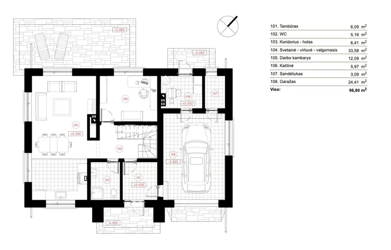 Parter 6 – Projekt domu z poddaszem użytkowym o pow. 180 m², 3 Sypialnie — 14411R