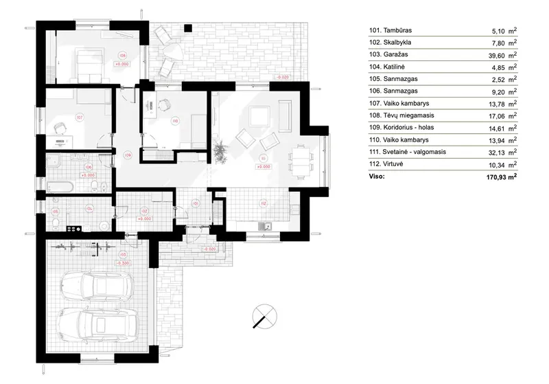 Parter 7 – Projekt domu parterowego o pow. 171 m², 3 Sypialnie — 73488R
