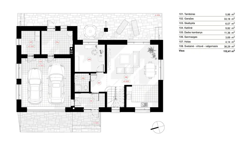 Parter 7 – Projekt domu piętrowego o pow. 180 m², 3 Sypialnie — 18859R