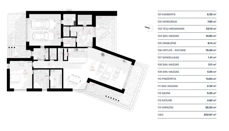 Parter 11 – Projekt domu z poddaszem użytkowym o pow. 303 m², 3 Sypialnie — 59489R