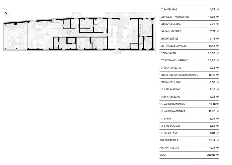 Parter 11 – Projekt domu parterowego o pow. 261 m², 3 Sypialnie — 65507R