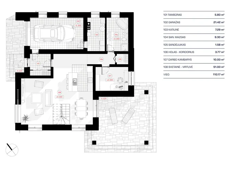 Parter 11 – Projekt domu z poddaszem użytkowym o pow. 172 m², 3 Sypialnie — 22635R