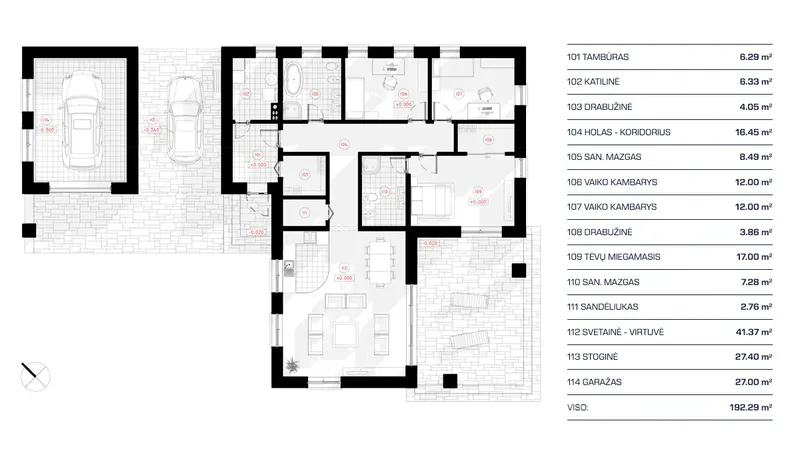 Parter 11 – Projekt domu parterowego o pow. 165 m², 3 Sypialnie — 17461R
