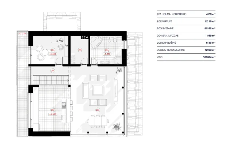 1. piętro 13 – Projekt domu piętrowego o pow. 191 m², 3 Sypialnie — 31185R