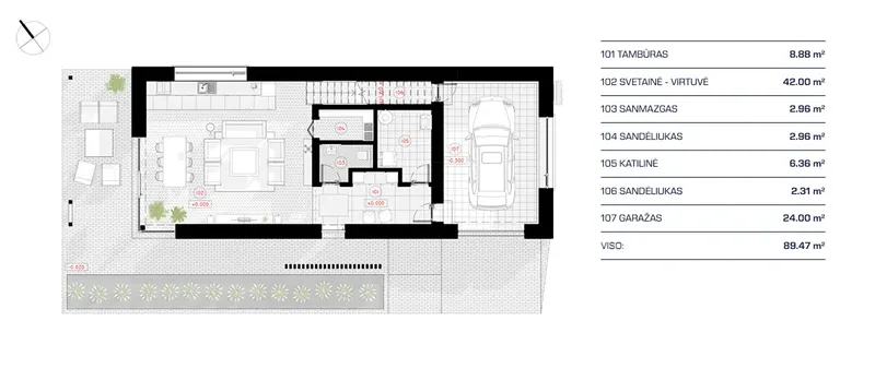 Parter 12 – Projekt domu piętrowego o pow. 177 m², 3 Sypialnie — 37659R