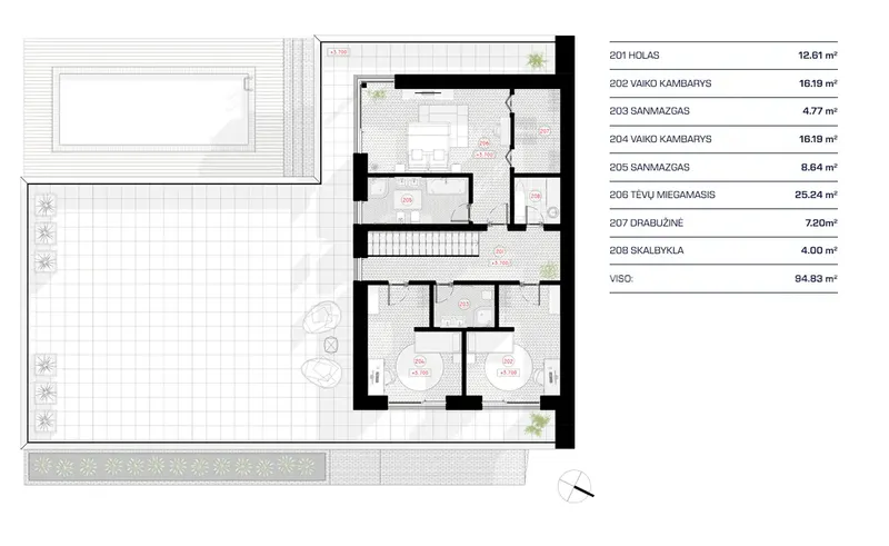 1. piętro 12 – Projekt domu piętrowego o pow. 233 m², 3 Sypialnie — 41846R