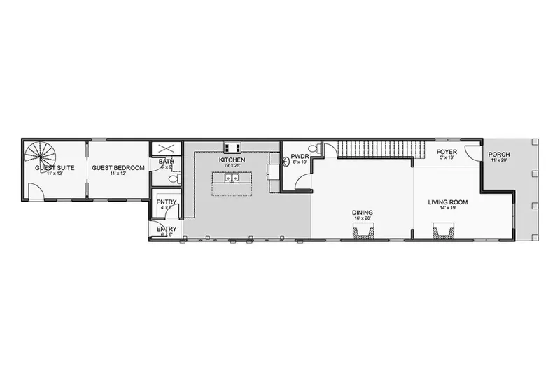 Parter 7 – Projekt domu dwupiętrowego o pow. 414 m², 5 Sypialnie — 87310R