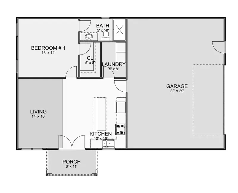 Parter 9 – Projekt domu parterowego o pow. 135 m², 1 Sypialnie — 91210R