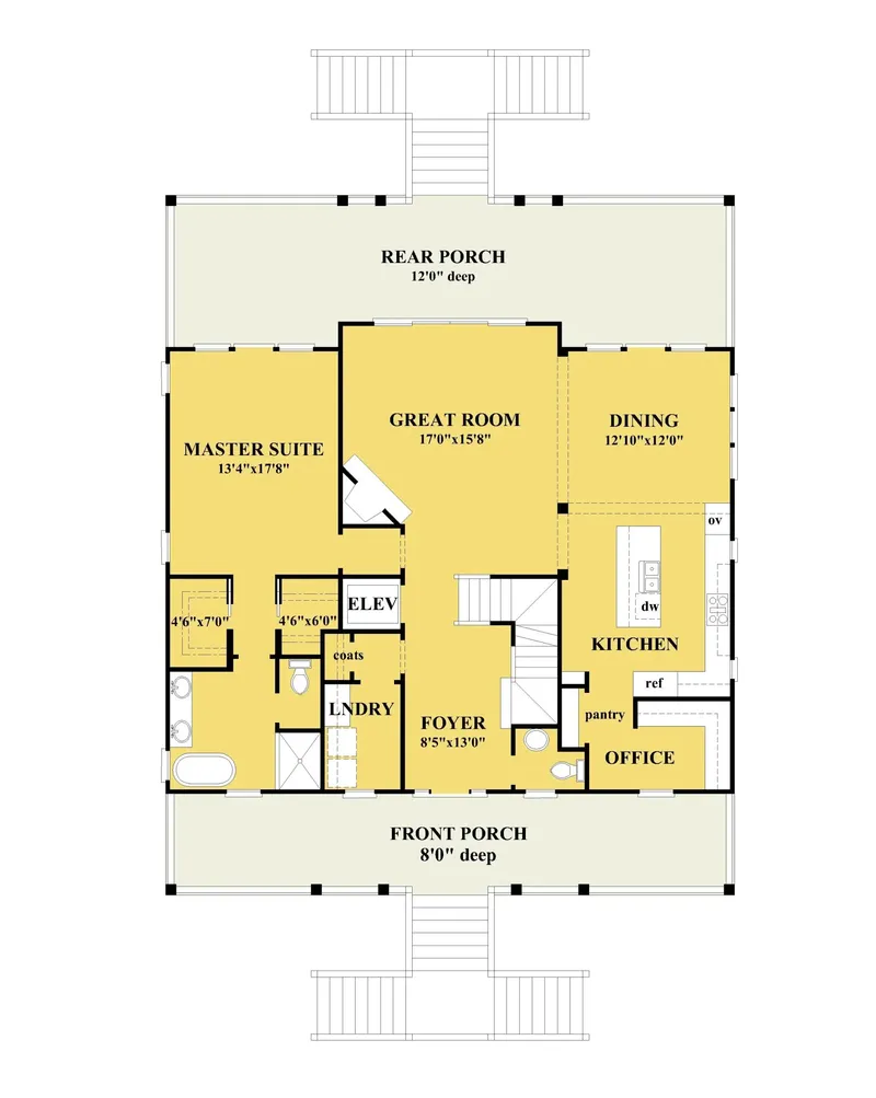 Parter 7 – Projekt domu dwupiętrowego o pow. 362 m², 3 Sypialnie — 35553R