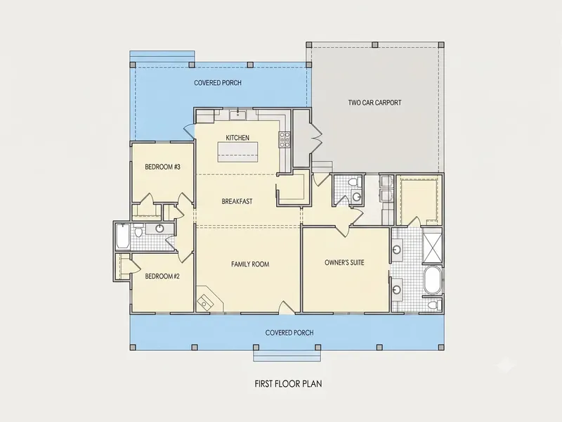 Parter 11 – Projekt domu parterowego o pow. 159 m², 3 Sypialnie — 11609R