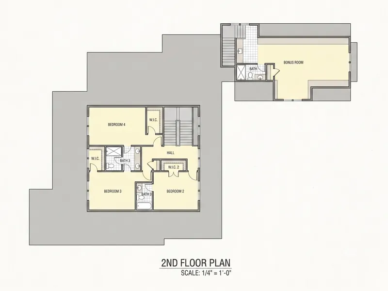 1. piętro 5 – Projekt domu z poddaszem użytkowym o pow. 388 m², 4 Sypialnie — 64726R